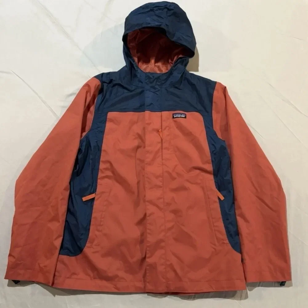 Patagonia 3-in-1 Interchange Ski Winter Snow Jacket Orange Blue Kid Boy Youth 14